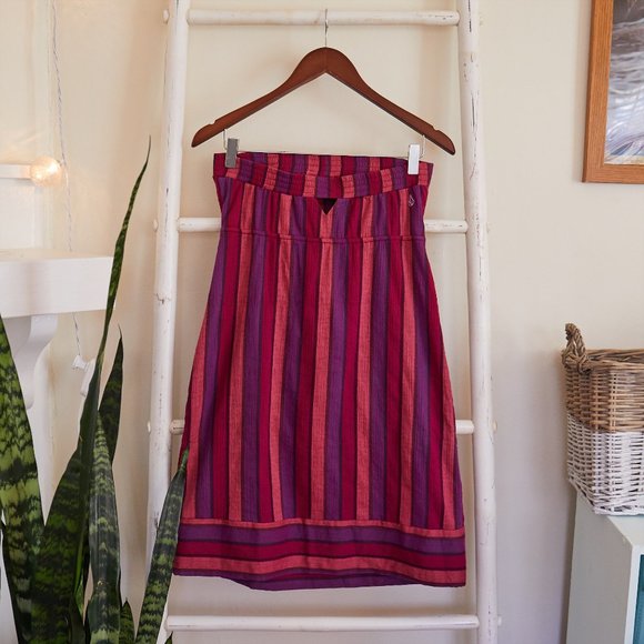 Volcom Purple & Pink Striped Strapless Dress - Picture 2 of 2